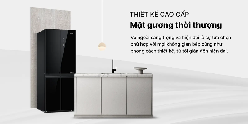 tủ lạnh Aqua Inverter Multi Door 410 lít AQR-M466XA(GB) hình 1