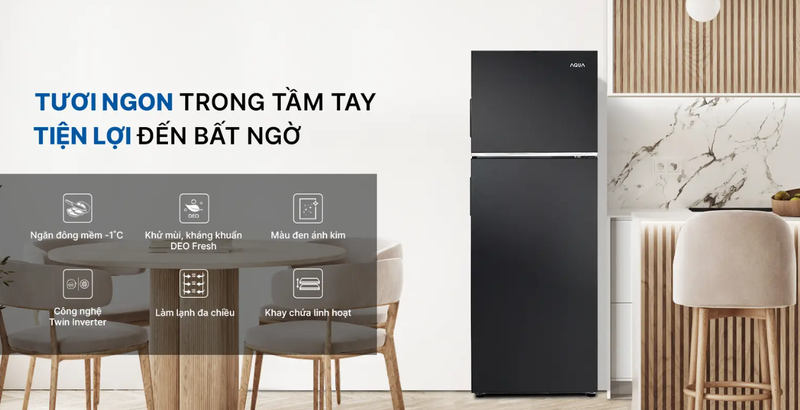 Tủ lạnh Aqua ngăn đông trên