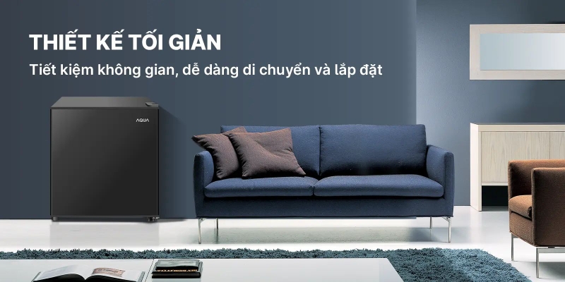 Tủ lạnh Aqua AQR-D60FA(BS) với thiết kế tiết kiệm không gian