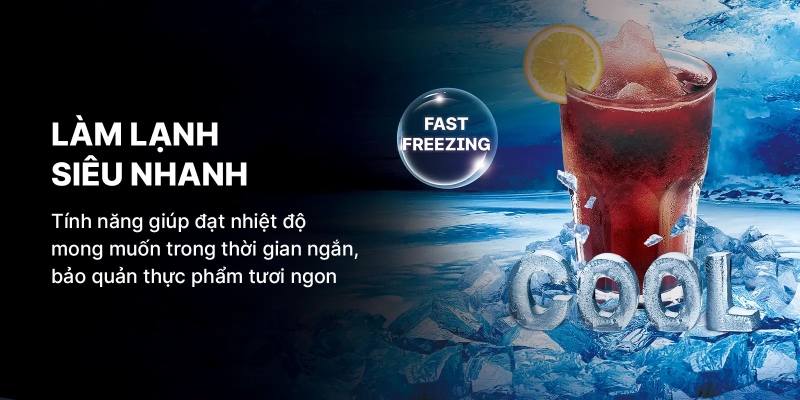 Tủ lạnh Aqua AQR-D60FA(BS) làm lạnh nhanh chóng