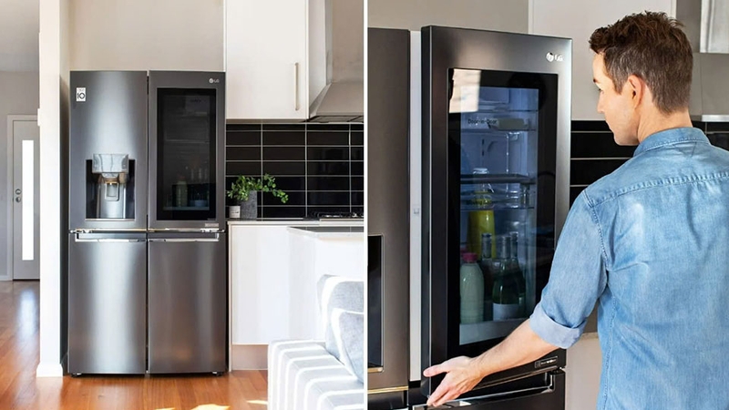 Tủ lạnh cửa kính trong suốt mang đến vẻ đẹp tinh tế