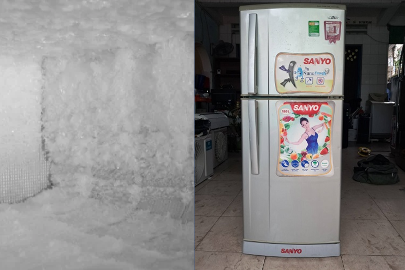 Tủ lạnh Sanyo bị đóng tuyết (1)