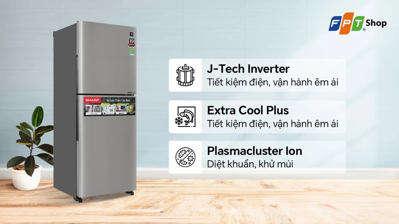 tủ lạnh sharp 2 cánh hình 1