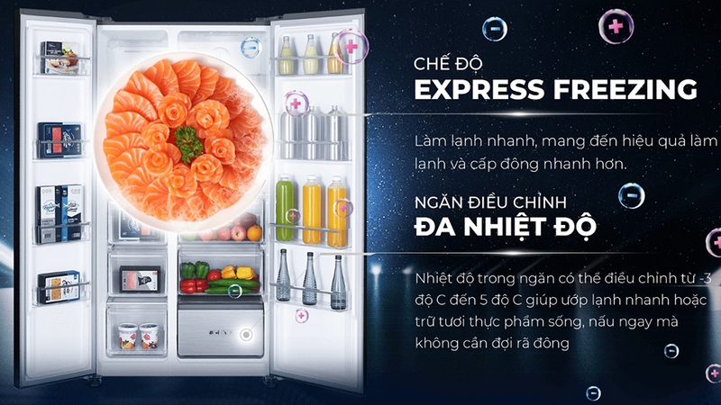 Chế độ Express Freezing tủ lạnh Sharp