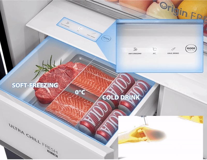Ngăn đông mềm trên tủ lạnh Toshiba