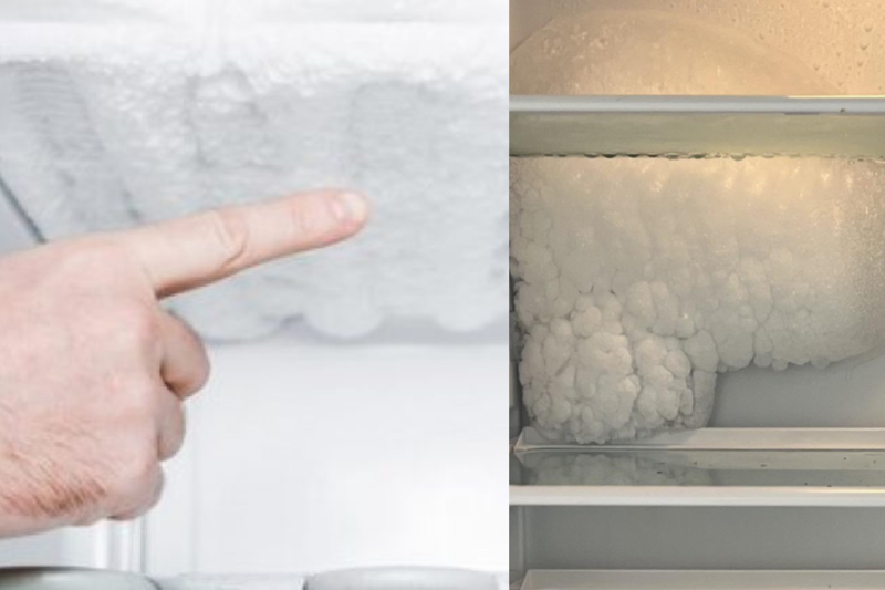 Tủ lạnh Toshiba bị đ&oacute;ng tuyết (1)