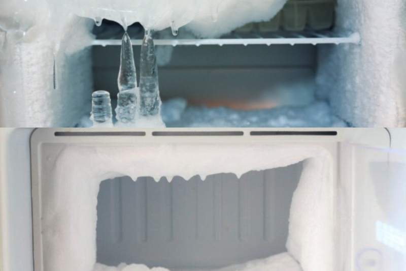 Tủ lạnh Toshiba bị đ&oacute;ng tuyết (2)