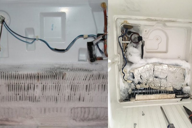 Tủ lạnh Toshiba bị đ&oacute;ng tuyết (4)