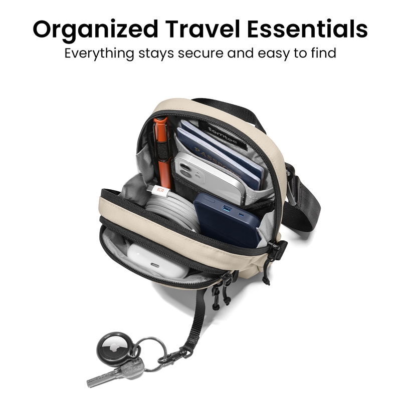 Túi đeo chéo Tomtoc T37 Aviator Travel Crossbody - Thiết kế nhiều ngăn giúp sắp xếp vật dụng gọn gàng