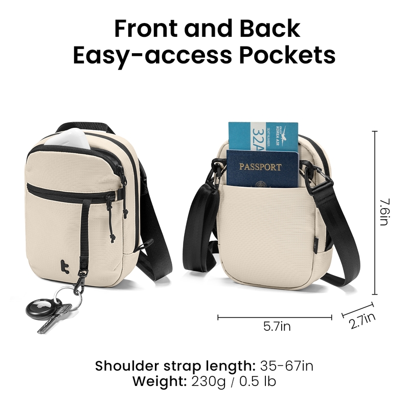 Túi đeo chéo Tomtoc T37 Aviator Travel Crossbody - Túi trước và sau thuận tiện cho việc lấy nhanh