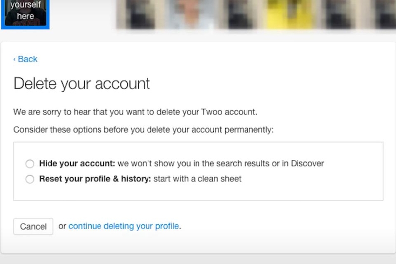 Lúc này, hệ thống sẽ đưa ra hai tùy chọn thay thế thay vì xóa tài khoản