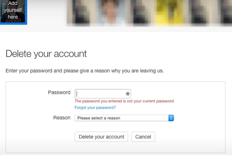 Hãy nhập mã password và lý do xóa để tiếp tục