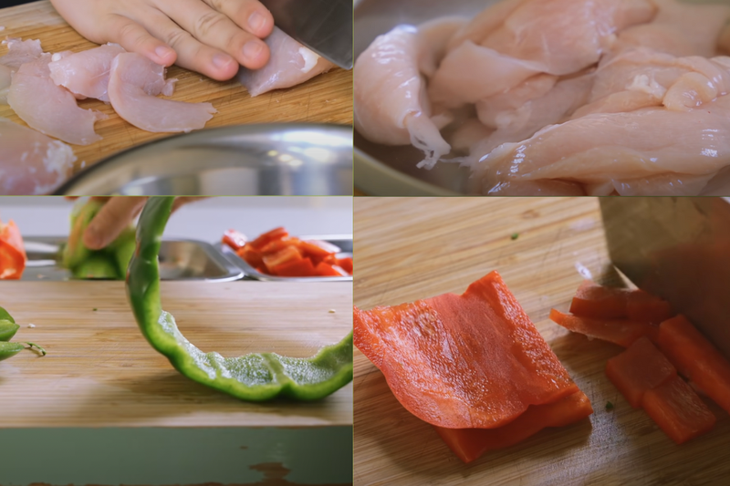 Ức gà xào ớt chuông (4)