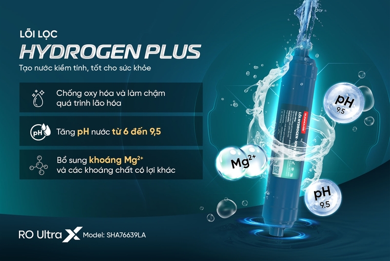 Máy lọc nước nóng lạnh ion kiềm Hydrogen UltraX Sunhouse SHA76639LA 11 lõi - hình 2