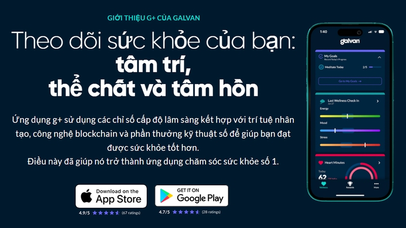 g+ by Galvan là ứng dụng thuộc lĩnh vực chăm sóc sức khỏe