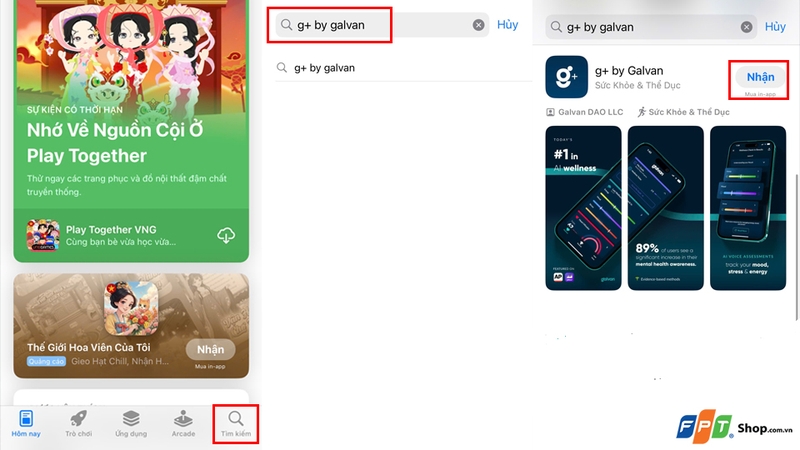 Các bước tải xuống ứng dụng g+ by Galvan cực đơn giản