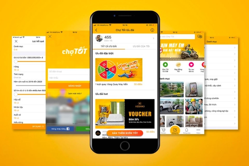 ứng dụng mua sắm online phổ biến nhất Chợ Tốt