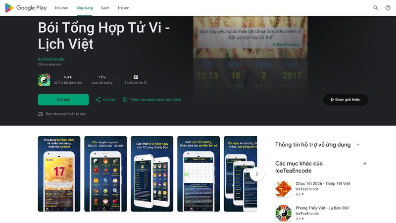 Bói Tổng Hợp Tử Vi - Lịch Việt