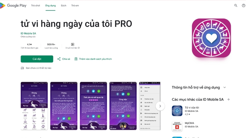 Tử vi hàng ngày của tôi PRO