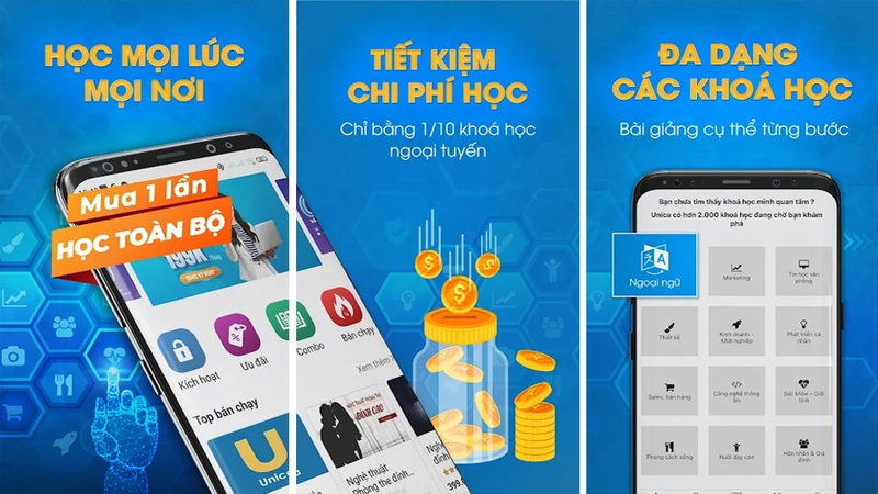 Các khóa học trên Unica tiết kiệm chi phí hơn so với cách học truyền thống