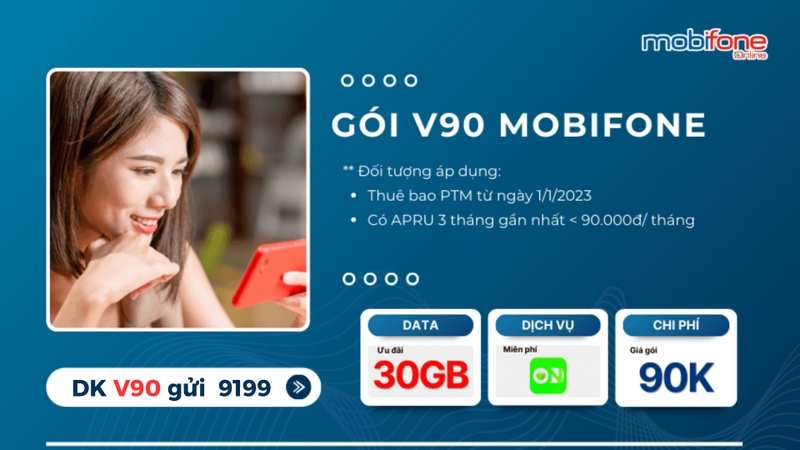 Hướng dẫn các bước đăng ký gói V90 Mobifone