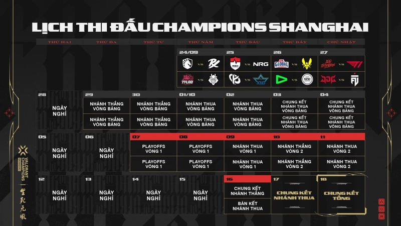 Lịch thi đấu VALORANT Champions 2026