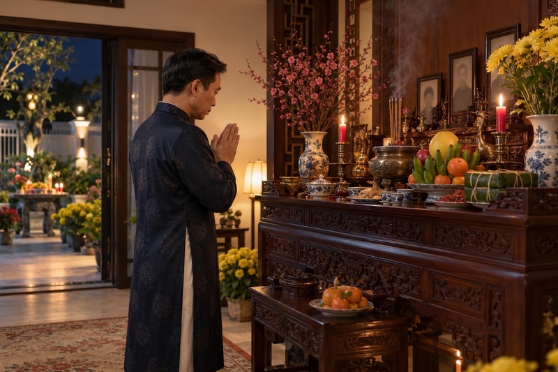 Lễ khấn Thần linh và Gia tiên trong nhà