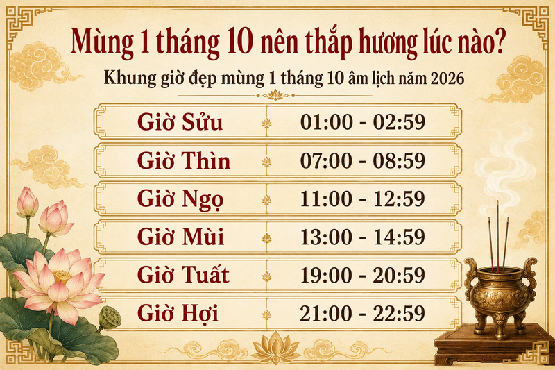 Khung giờ thắp hương
