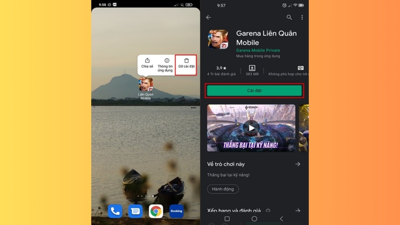 Gỡ và cài đặt lại Liên Quân Mobile
