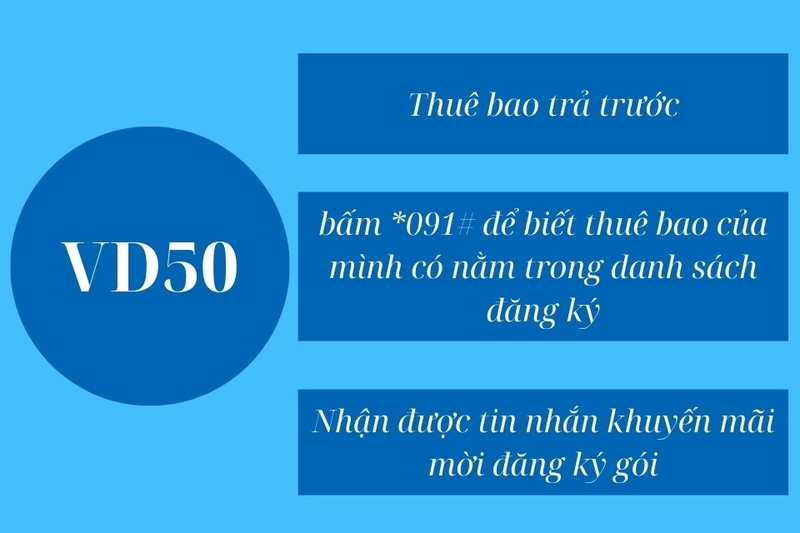 Quy định, điều kiện để đăng ký gói cước VD50 VinaPhone