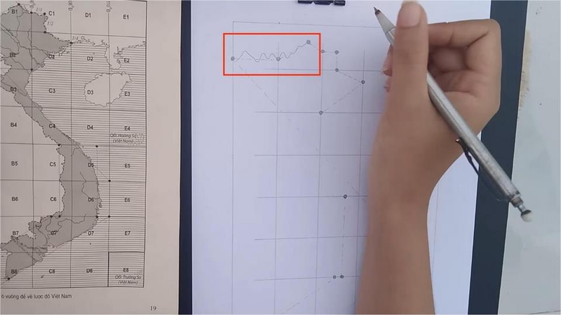 Phác họa đường biên giới và bờ biển