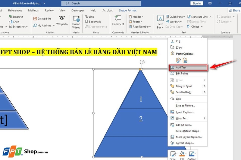 Cách vẽ kim tự tháp trong Word - Ảnh 11