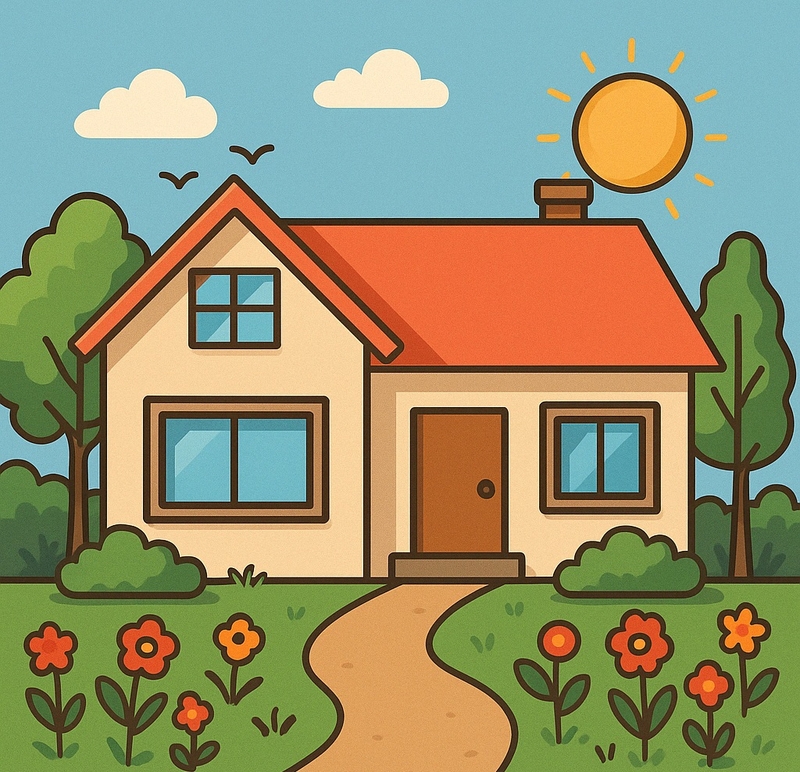 vẽ ngôi nhà trong tranh 5