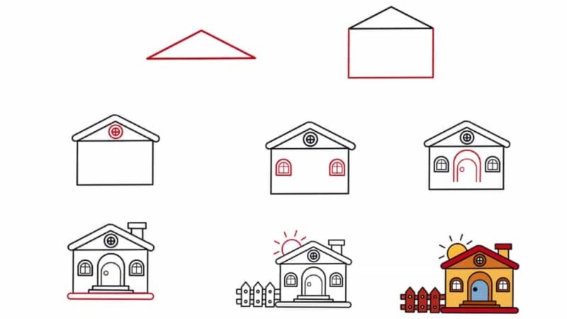 vẽ ngôi nhà trong tranh 6