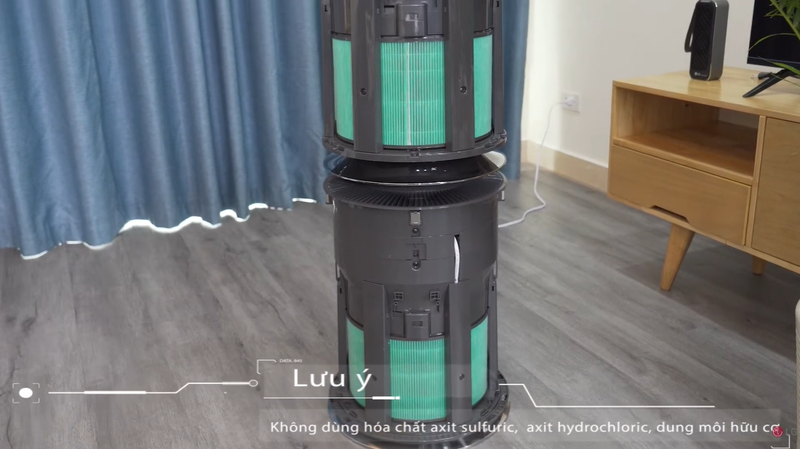 vệ sinh máy lọc không khí LG.hai tầng