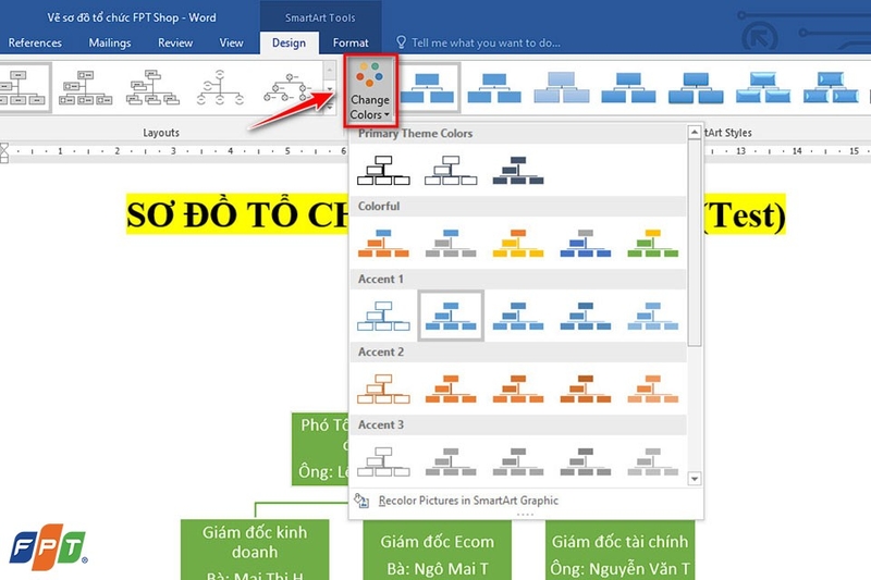 Vẽ sơ đồ tổ chức trong Word - Ảnh 07