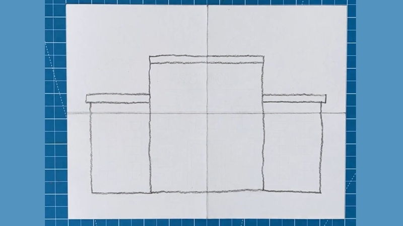 Vẽ khối chính của tòa nhà