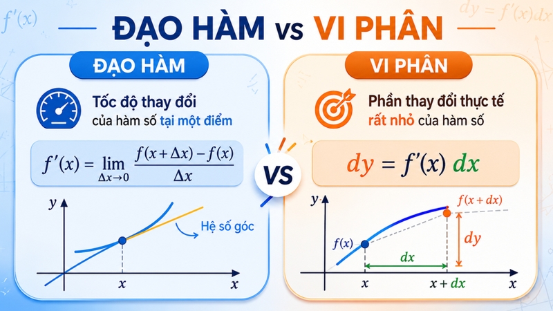 Phân biệt vi phân và đạo hàm