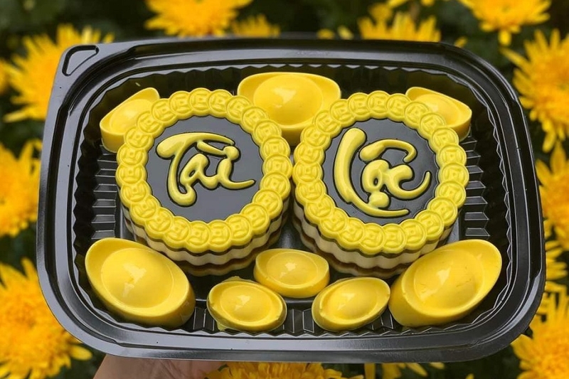 Bánh bao hình túi tiền, thỏi vàng