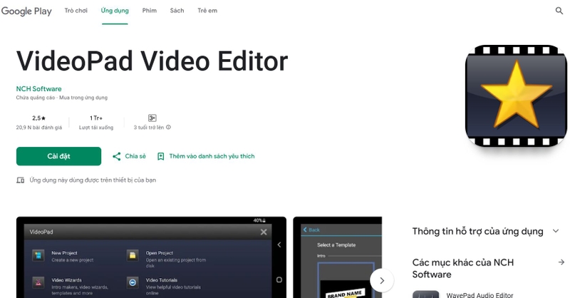 tai videopad cho dien thoai
