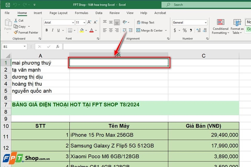 Viết hoa trong Excel - Ảnh 03