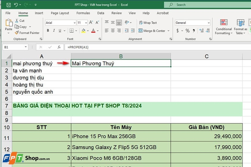 Viết hoa trong Excel - Ảnh 09