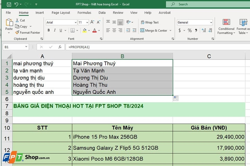 Viết hoa trong Excel - Ảnh 10
