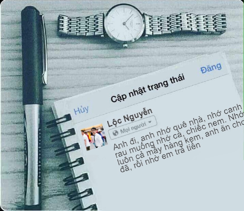 viết status facebook lên sách vở 1