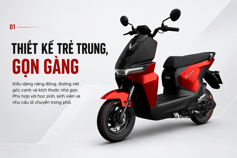 Thiết kế trẻ trung, gọn gàng