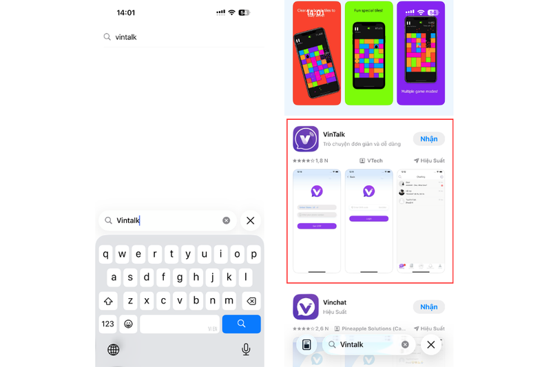 Tìm ứng dụng VinTalk trên App Store
