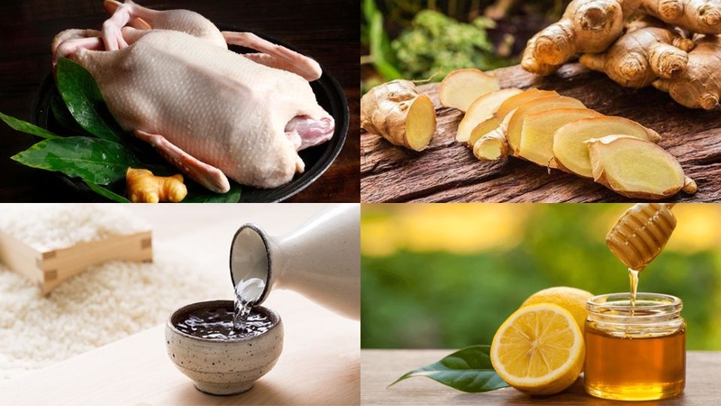 Nguyên liệu làm món vịt nướng mật ong