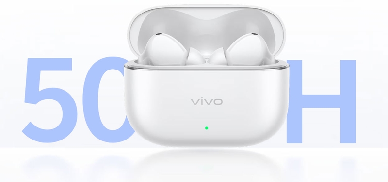 Thời lượng pin lên đến 50 giờ khi dùng kèm hộp sạc giúp vivo Buds Ultra đáp ứng nhu cầu nghe nhạc trong nhiều ngày.
