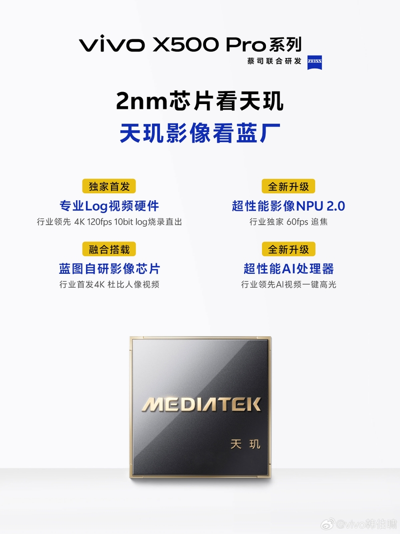 vivo X500 Pro series mở màn chip Dimensity 2 nm, tập trung vào xử lý hình ảnh.