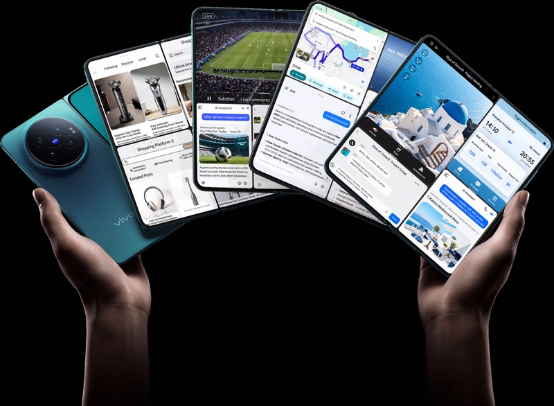 vivo X Fold 6 chạy OriginOS 7 Fold, tối ưu giao diện đa nhiệm trên màn hình gập.